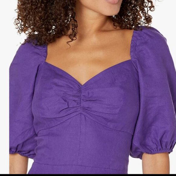 The Drop Women's Twist-Front Purple Linen Mini Dress, Size XS NWT - Picture 3 of 10